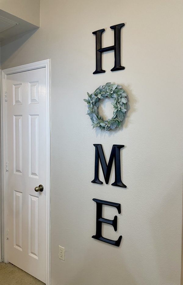Home Sign With Lambs Ear Wreath (more colors available) - Image 3