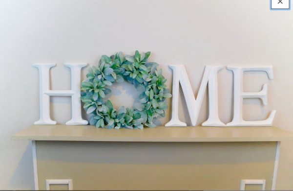 Home Sign With Lambs Ear Wreath (more colors available) - Image 5