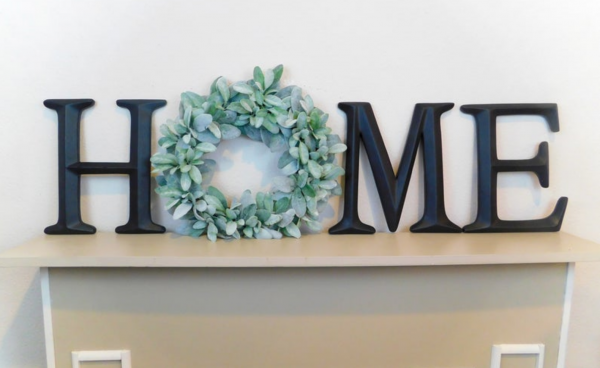 Home Sign With Lambs Ear Wreath (more colors available) - Image 4