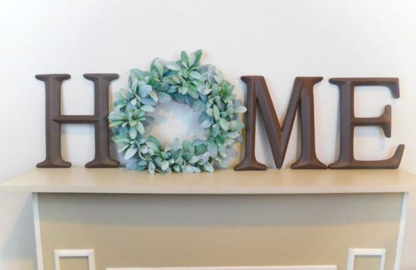 Home Sign With Lambs Ear Wreath (more colors available) - Image 7