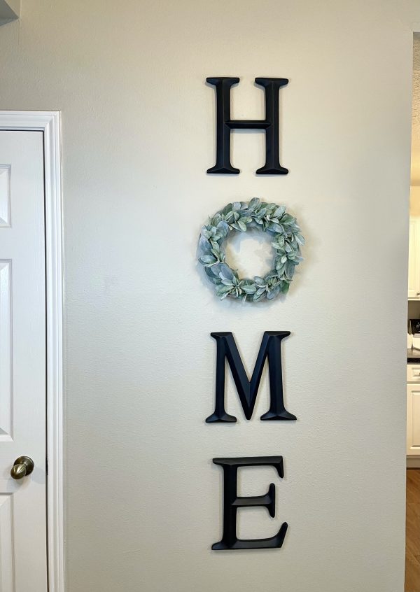 Home Sign With Lambs Ear Wreath (more colors available) - Image 2