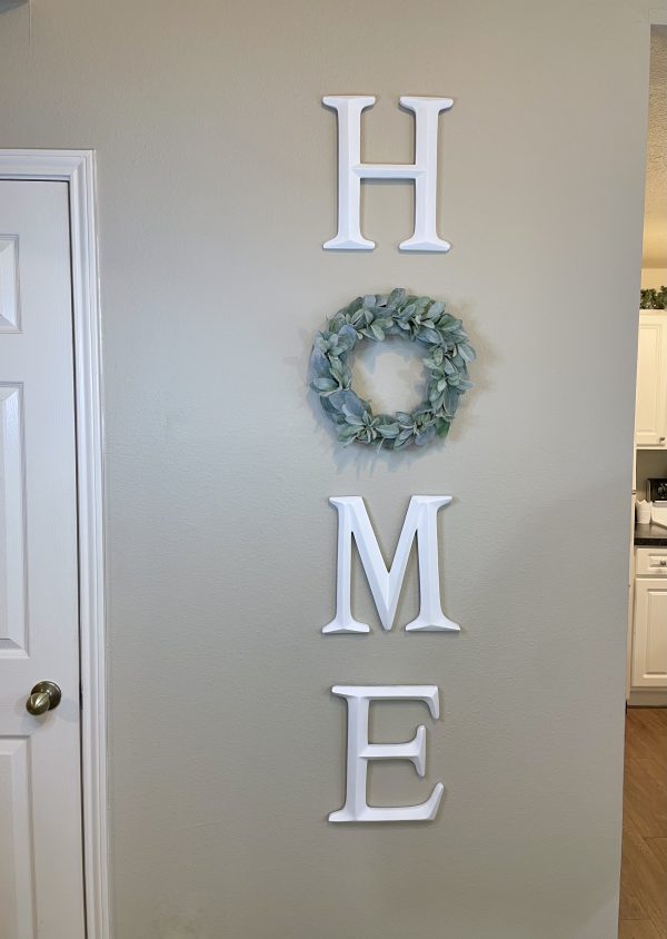 Home Sign With Lambs Ear Wreath (more colors available) - Image 6