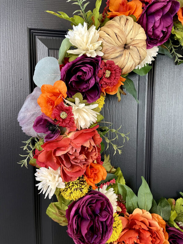 Woven Colorful Pumpkin Wreath - Image 3