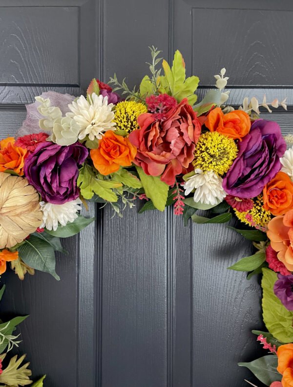 Woven Colorful Pumpkin Wreath - Image 4