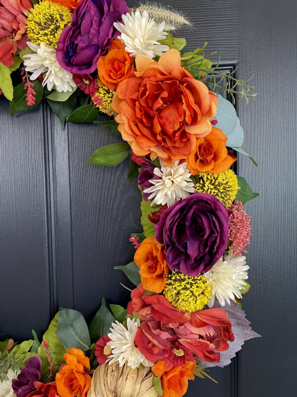 Woven Colorful Pumpkin Wreath - Image 5