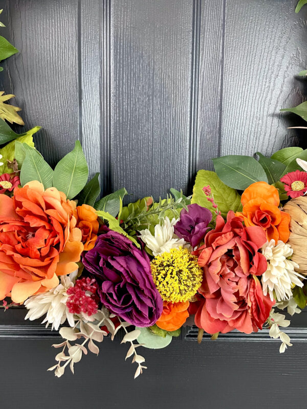 Woven Colorful Pumpkin Wreath - Image 6