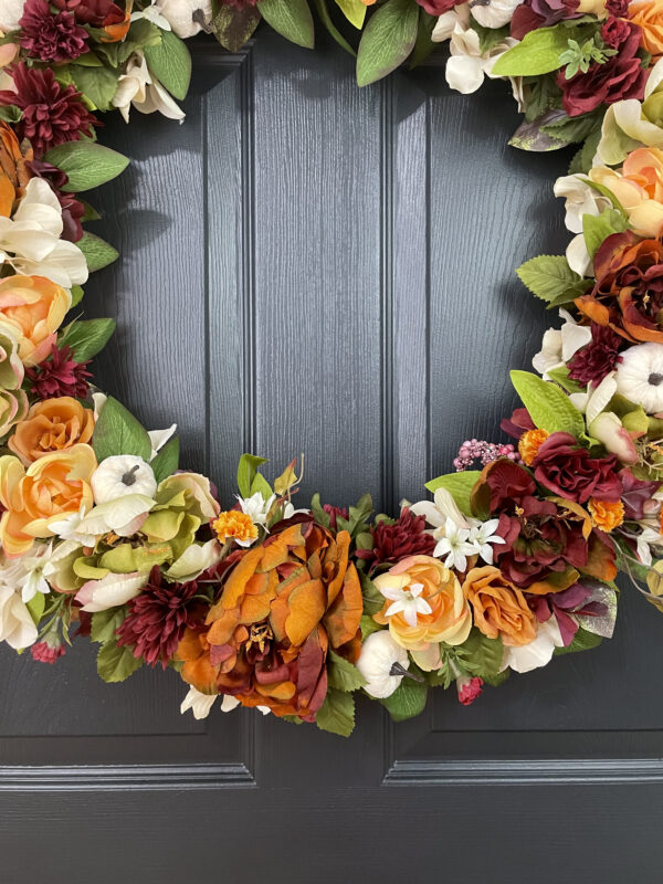 26 inch Fall Peony Wreath - Image 5
