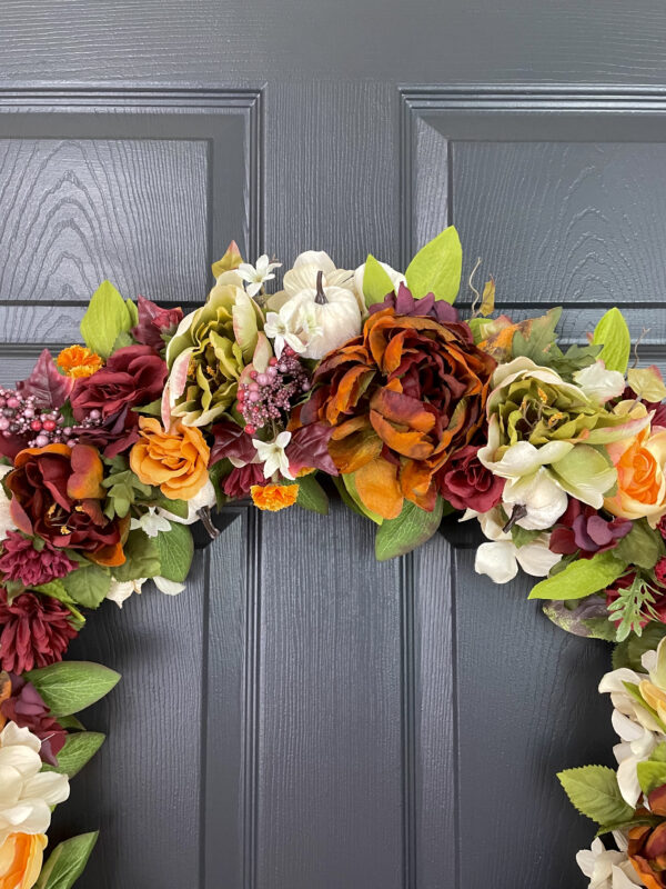 26 inch Fall Peony Wreath - Image 3