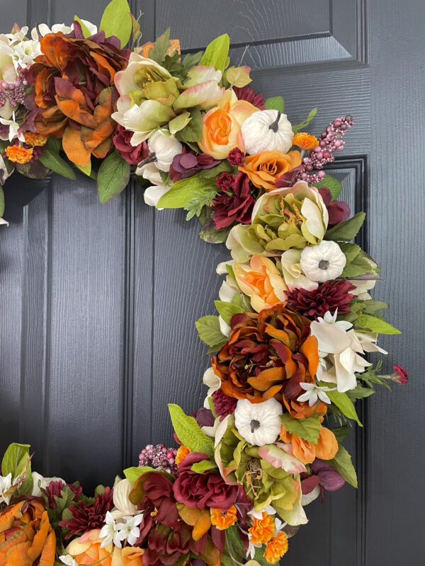 26 inch Fall Peony Wreath - Image 4