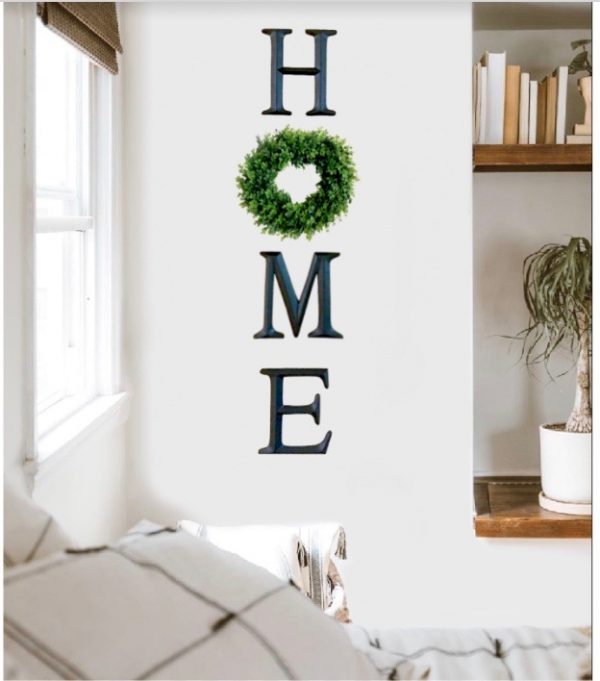 Home Letters with Boxwood Wreath (more colors available) - Image 2
