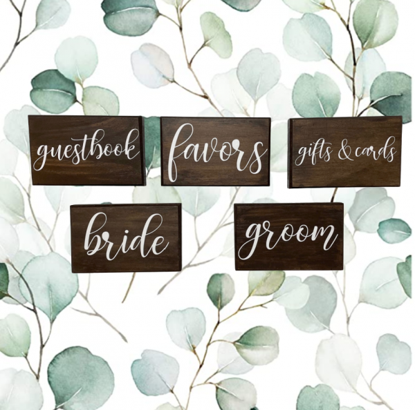 Bride and Groom and wedding table signs - Image 3