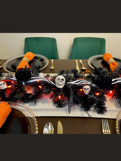 Halloween Skull Garland with Lights