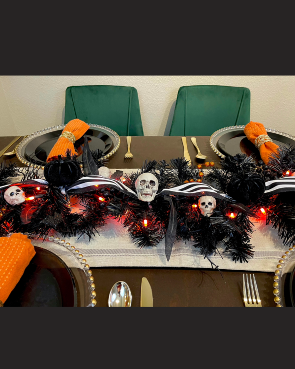 Halloween Skull Garland with Lights