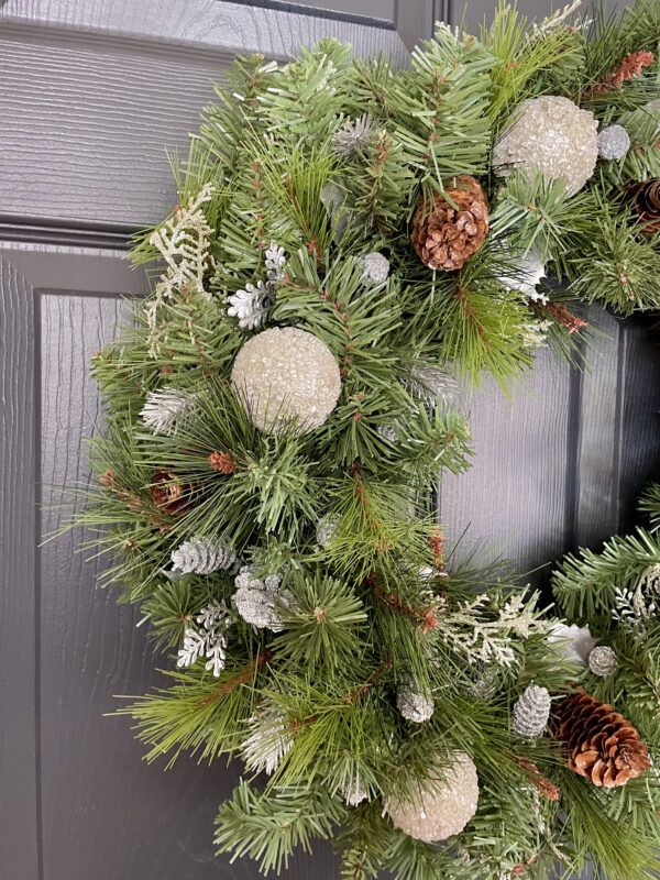 Metallic Silver or Gold Pine Wreath - Image 4