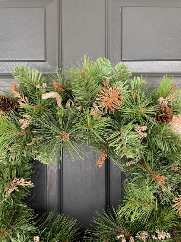 Rose Gold Pine Christmas Wreath - Image 6
