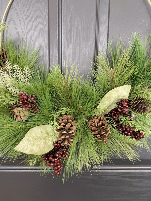 Gold Hoop Christmas Wreath - Image 4