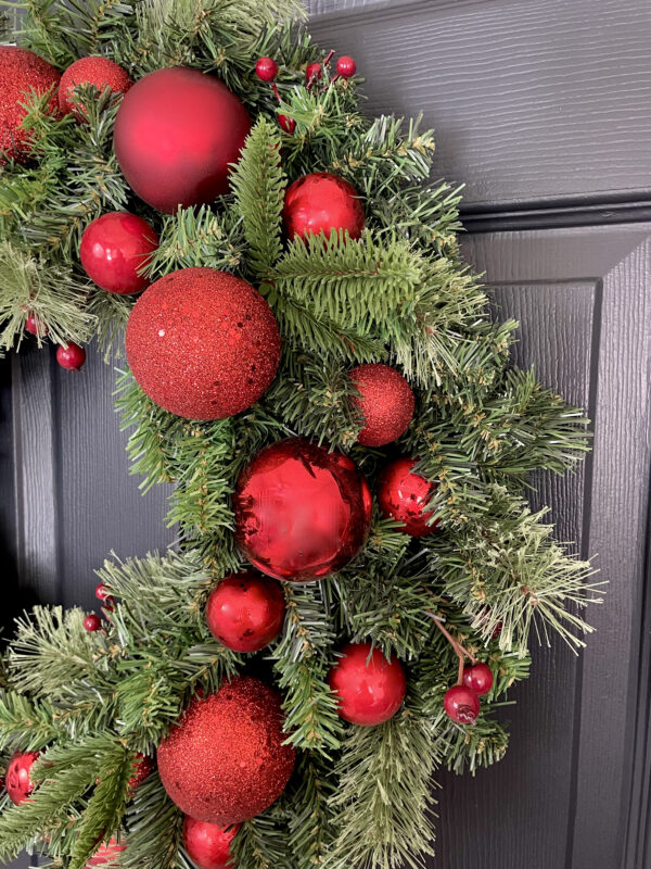 Red Ornament Christmas Wreath - Image 5