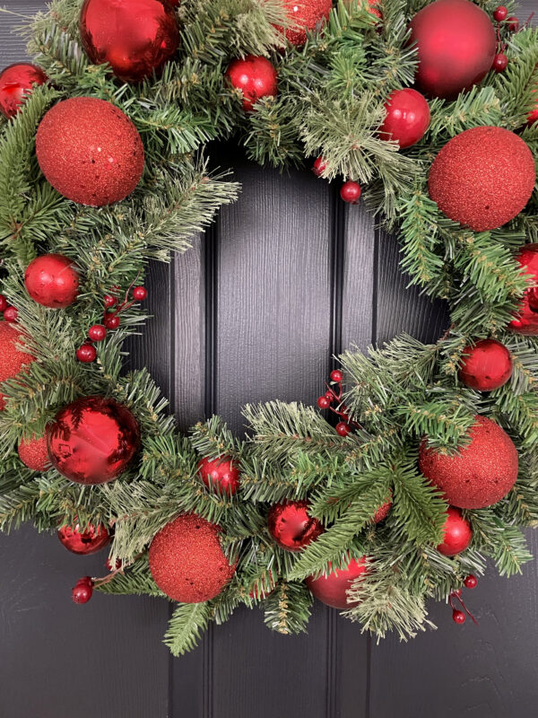 Red Ornament Christmas Wreath - Image 6