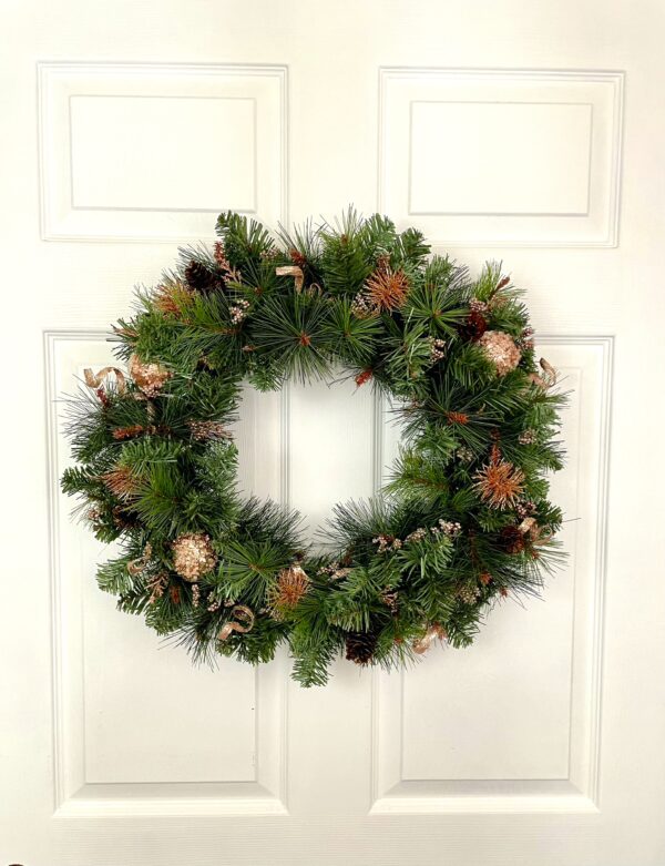 Rose Gold Pine Christmas Wreath - Image 7