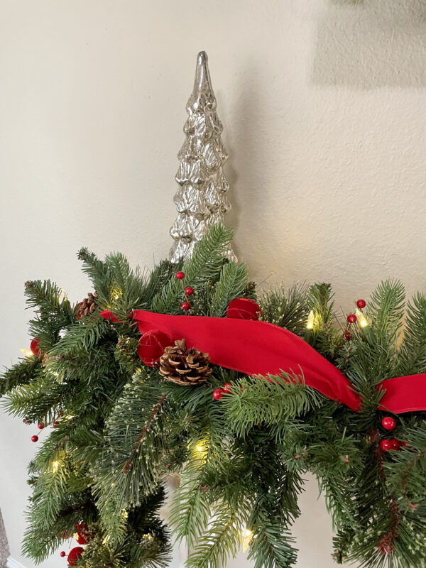 Red Velvet Light Up Christmas Garland - Image 5