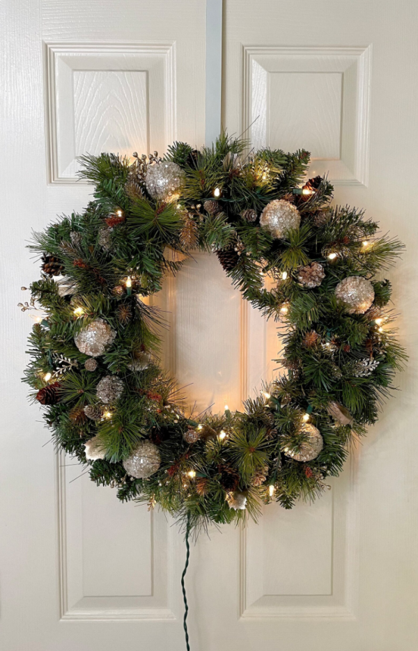 Metallic Silver or Gold Pine Wreath - Image 3
