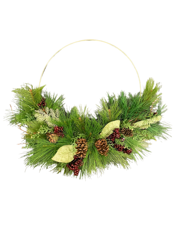 Gold Hoop Christmas Wreath