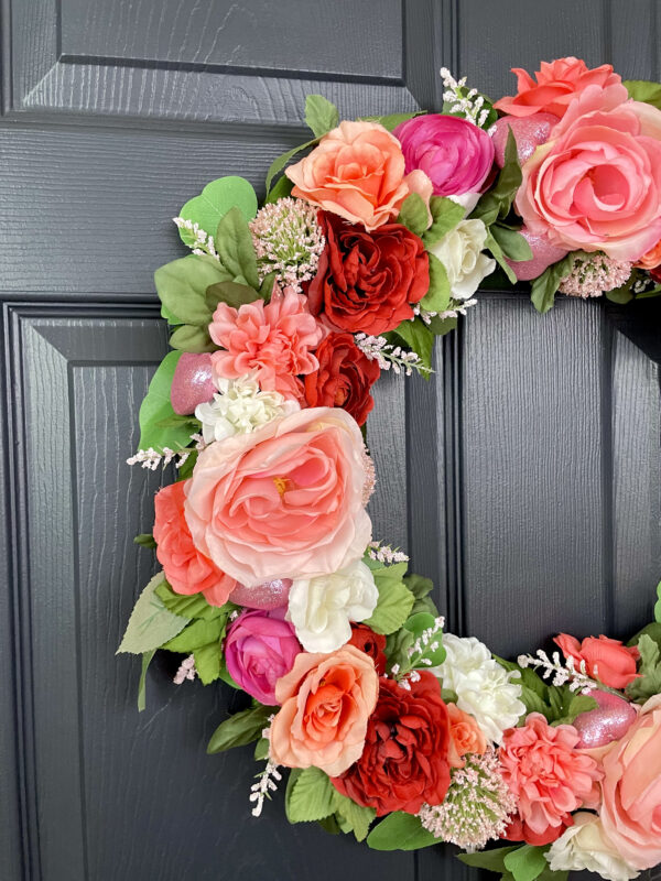 Pink Rose Valentine's Wreath - Image 3