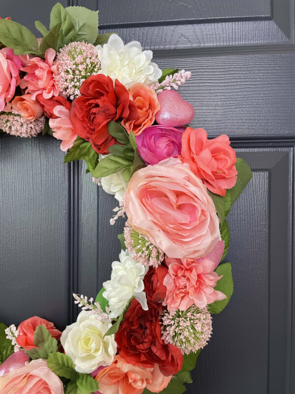 Pink Rose Valentine's Wreath - Image 5