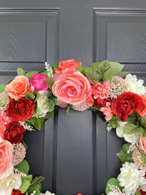 Pink Rose Valentine's Wreath - Image 4