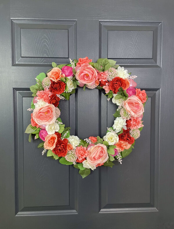 Pink Rose Valentine's Wreath - Image 2
