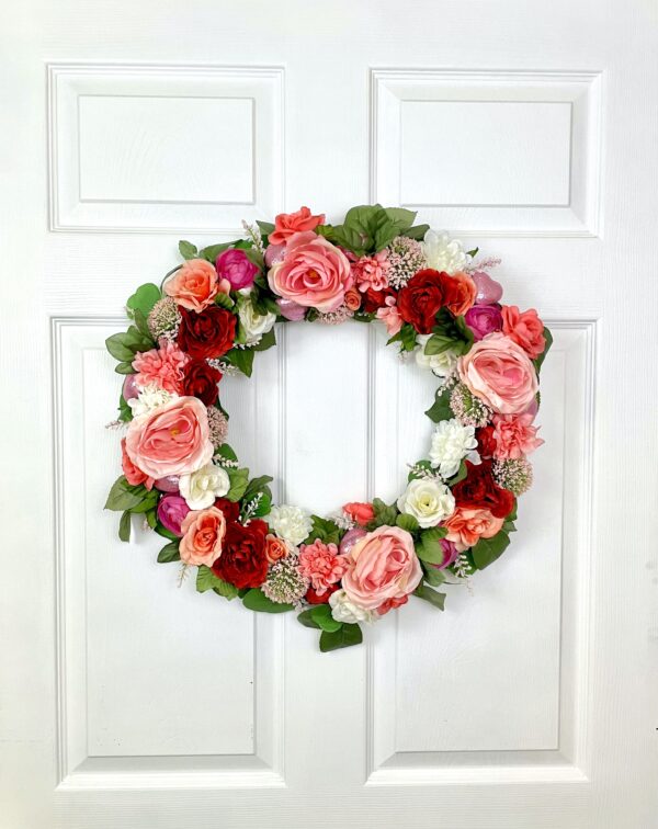 Pink Rose Valentine's Wreath - Image 7