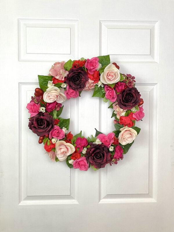 Maroon Valentine's Day Wreath - Image 7