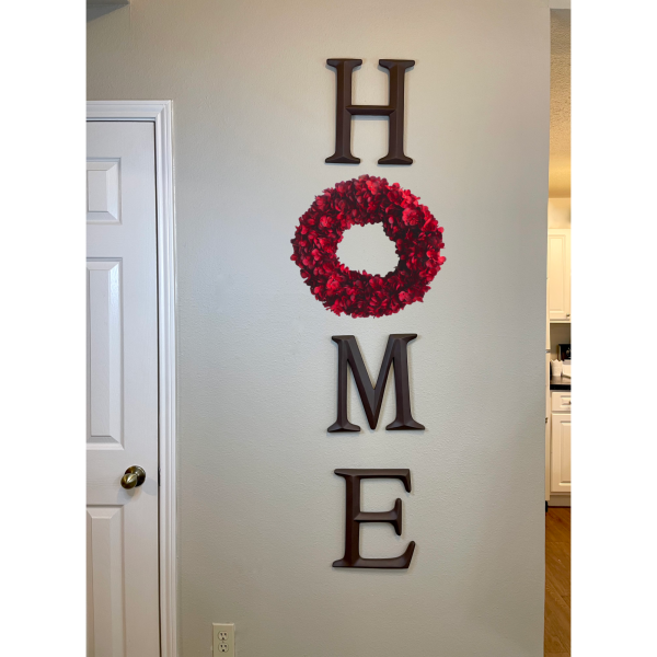 Home Letters with Red Hydrangea Wreath (more colors available) - Image 4