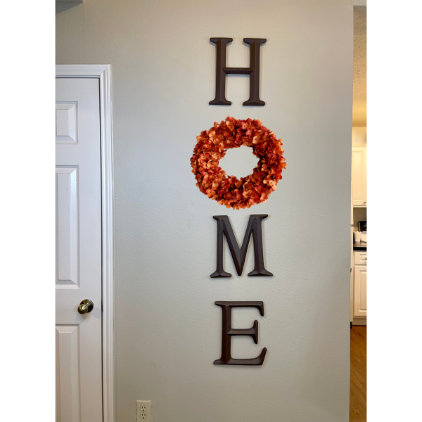 Home Letters with Orange Hydrangea Wreath (more colors available) - Image 4
