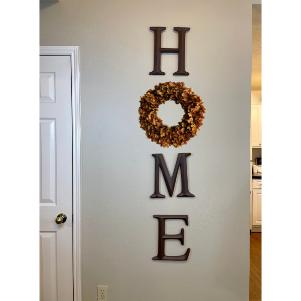 Home Letters with Brown Hydrangea Wreath (more colors available) - Image 4