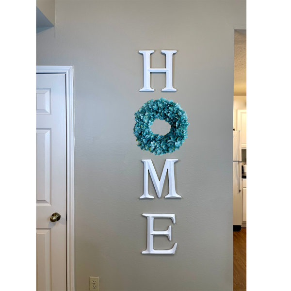 Home Letters with Blue Hydrangea Wreath (more colors available) - Image 3