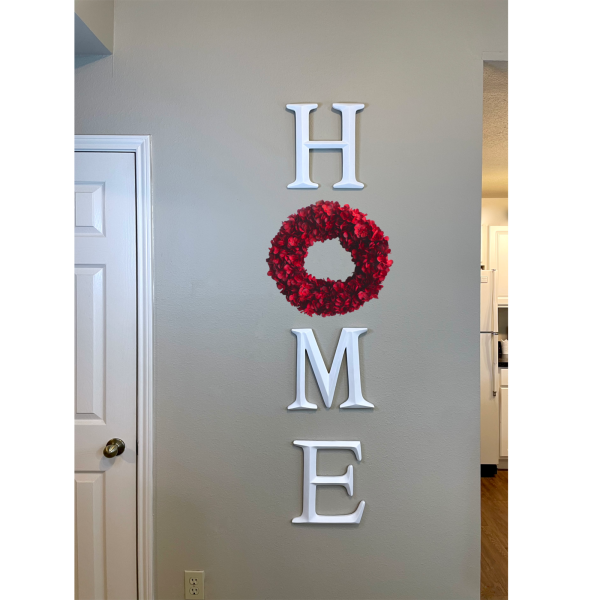 Home Letters with Red Hydrangea Wreath (more colors available) - Image 3