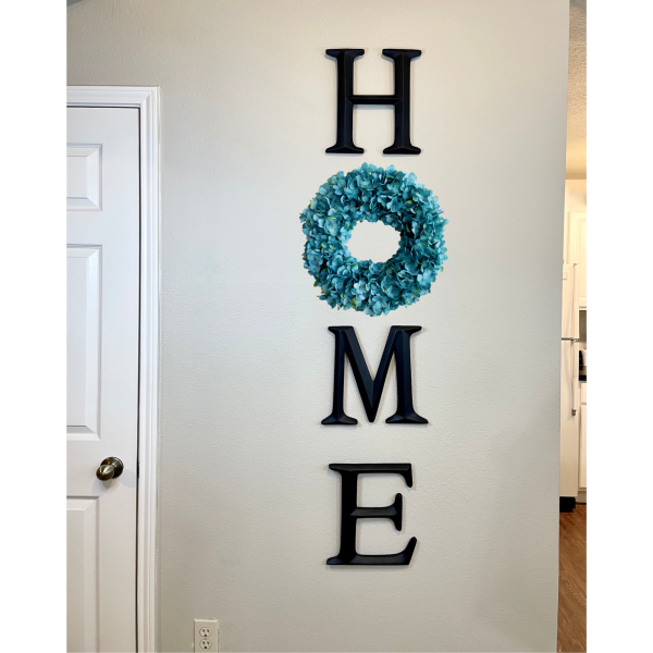 Home Letters with Blue Hydrangea Wreath (more colors available) - Image 2