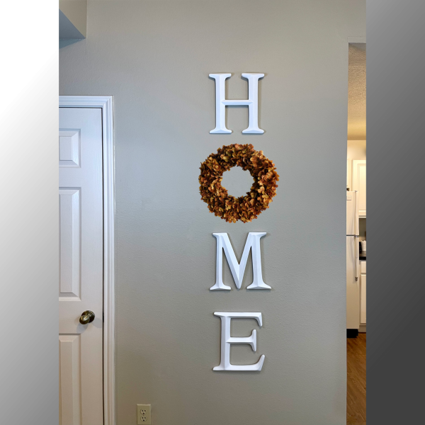 Home Letters with Brown Hydrangea Wreath (more colors available) - Image 3