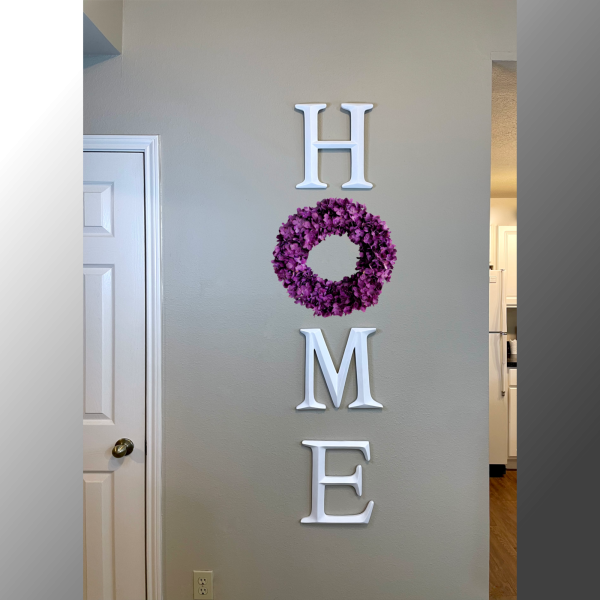 Home Letters with Purple Hydrangea Wreath (more colors available) - Image 3