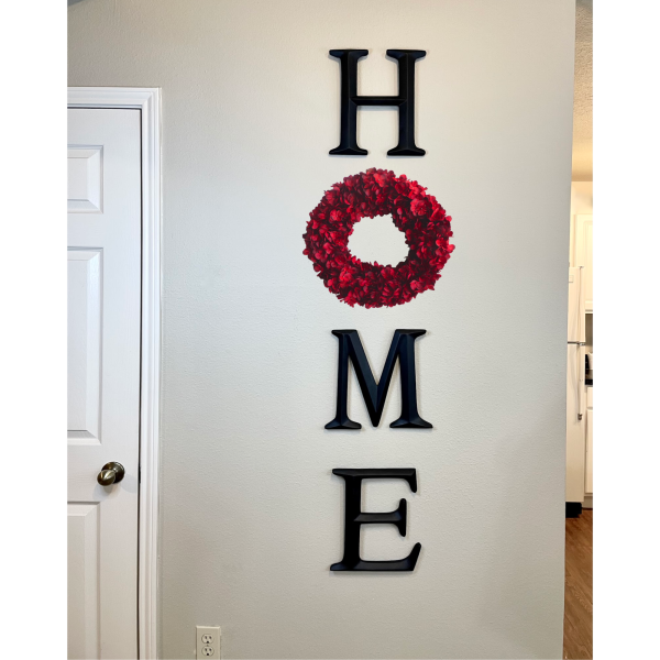 Home Letters with Red Hydrangea Wreath (more colors available) - Image 2