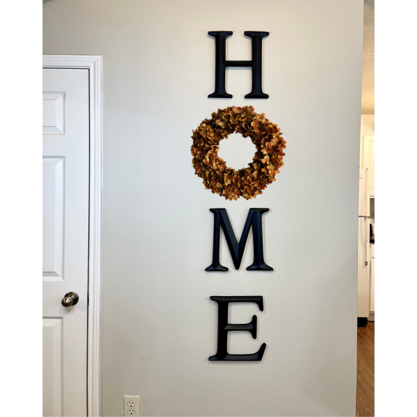 Home Letters with Brown Hydrangea Wreath (more colors available) - Image 2