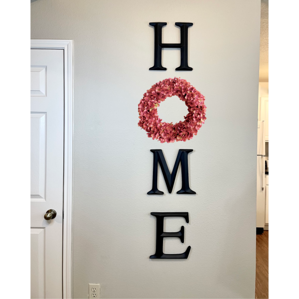 Home Letters with Pink Hydrangea Wreath (more colors available) - Image 2