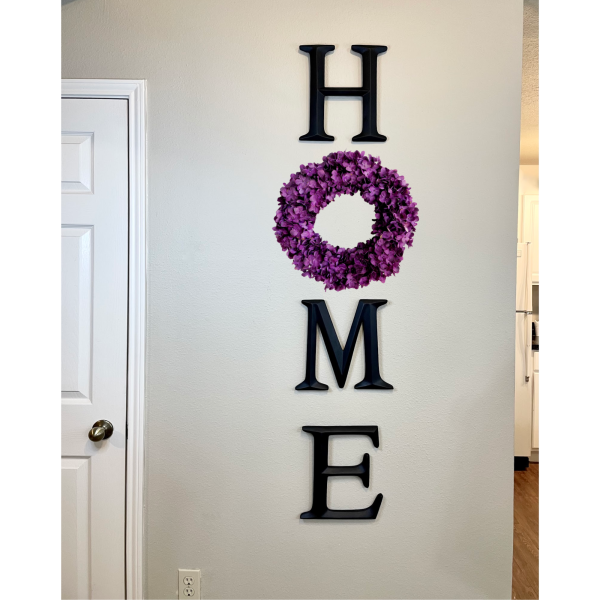 Home Letters with Purple Hydrangea Wreath (more colors available) - Image 2