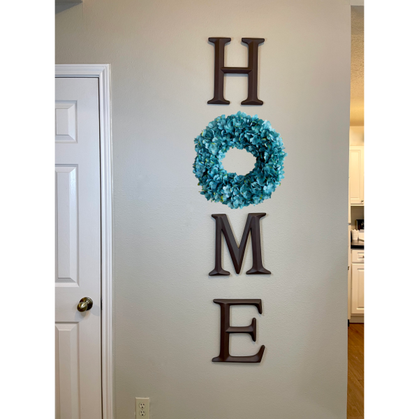Home Letters with Blue Hydrangea Wreath (more colors available) - Image 4