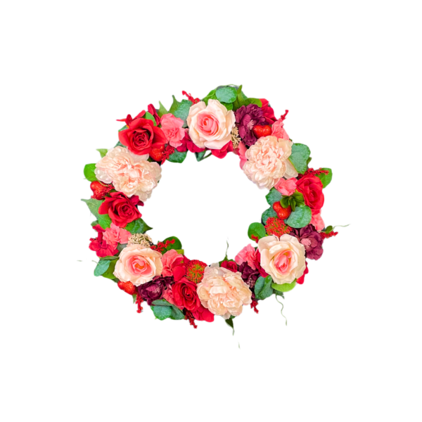 Pink and Red Valentine's Day Heart Wreath