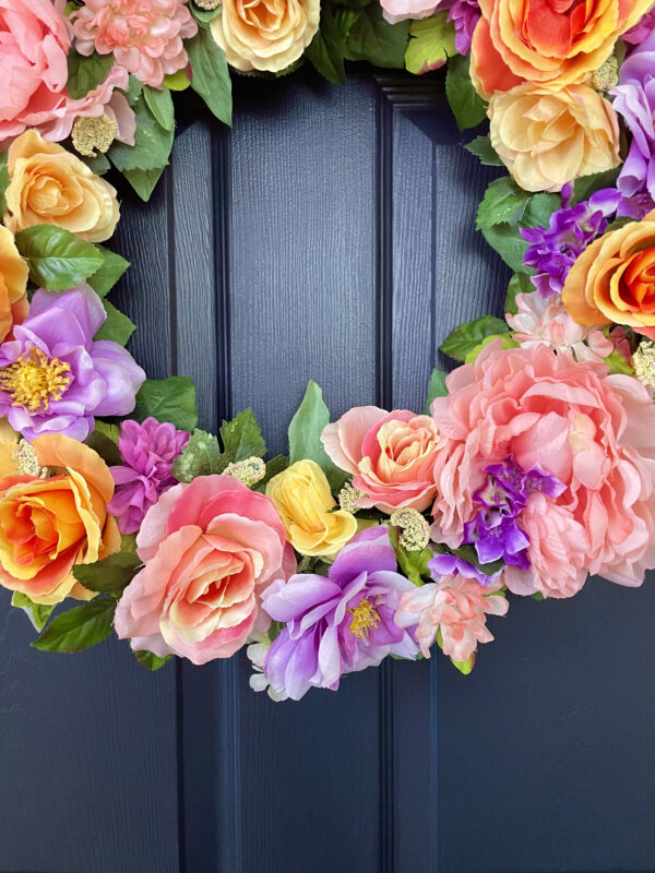 Purple and Peach Spring Wreath - Image 5