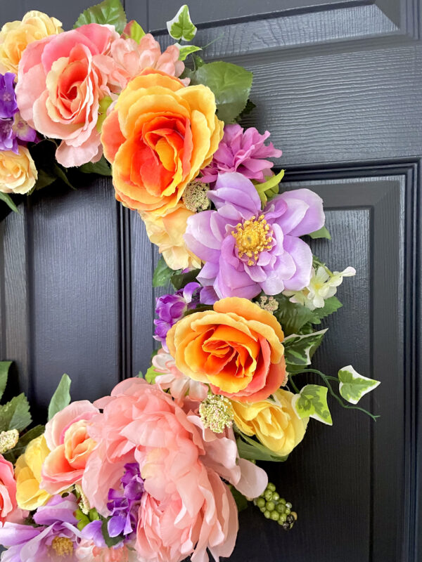 Purple and Peach Spring Wreath - Image 6