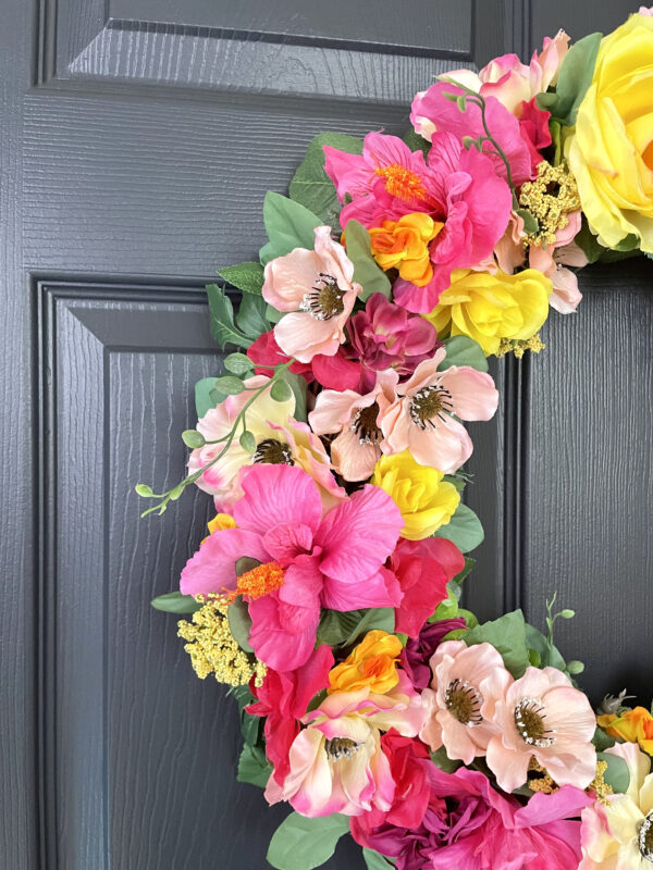 Pink and Yellow Spring Wreath - Image 3