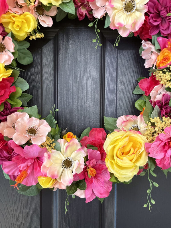 Pink and Yellow Spring Wreath - Image 4